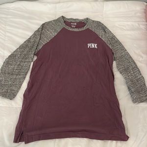 PINK: Purple and Gray Pajama shirt. XS